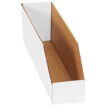 Bsc Preferred 3 x 18 x 4-1/2'' White Bin Boxes, 25PK BUY00032197